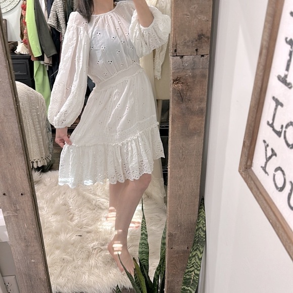 TiMo white lace dress boho size medium - Picture 2 of 10